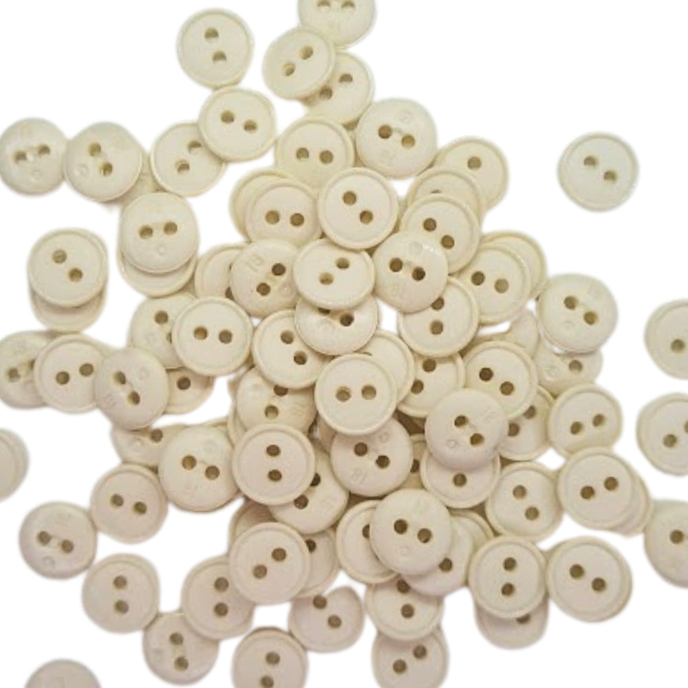 Narrow Rim 2 Hole Button Shiny/Matt - 11mm - Natural [LB29.4]