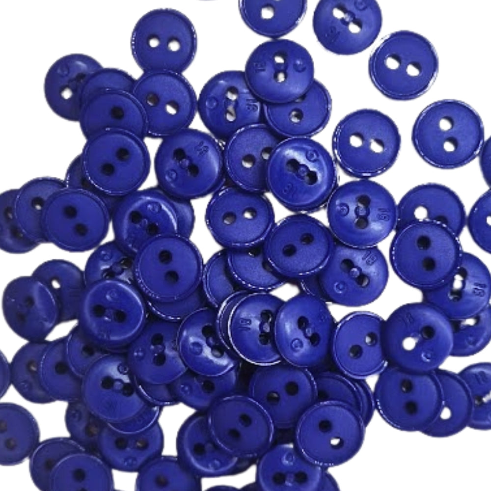 Narrow Rim 2 Hole Button Shiny/Matt - 11mm - Dark Blue [LB34.8]