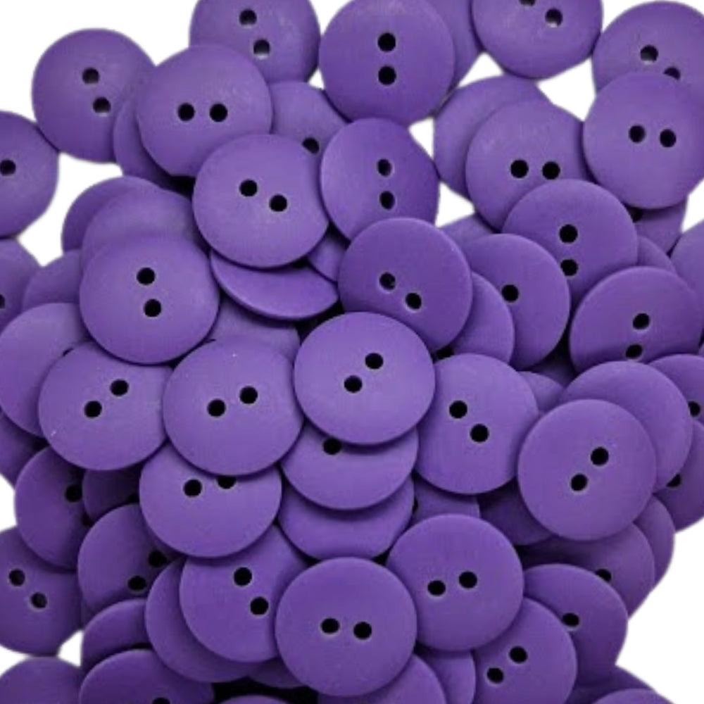 2 Hole Round Matt Button - 18mm - Purple [LB30.2]