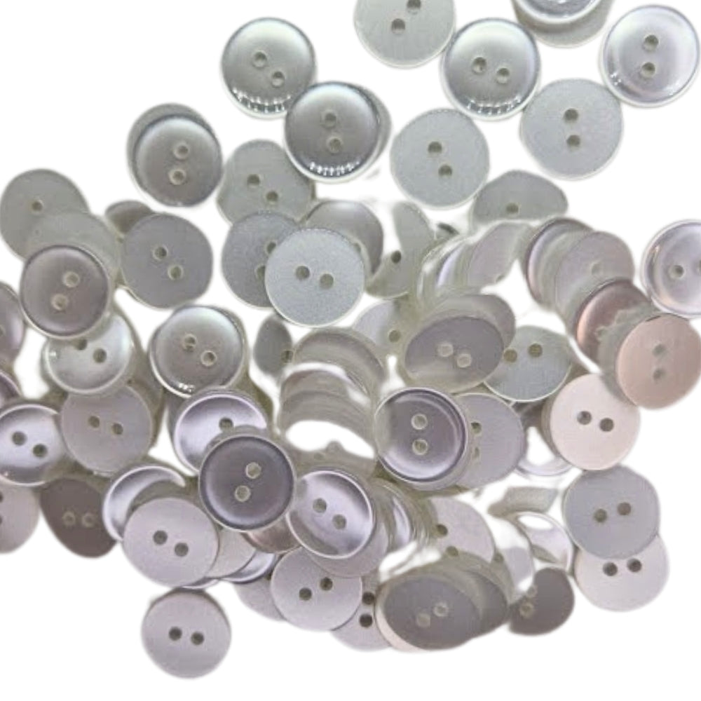 2 Hole Shirt Button - 13mm - Pearl White [LD36.1]