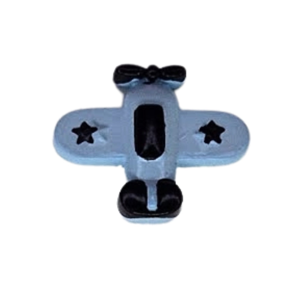 Novelty Airplane Shank Button - 18mm - Blue [LB36.1]