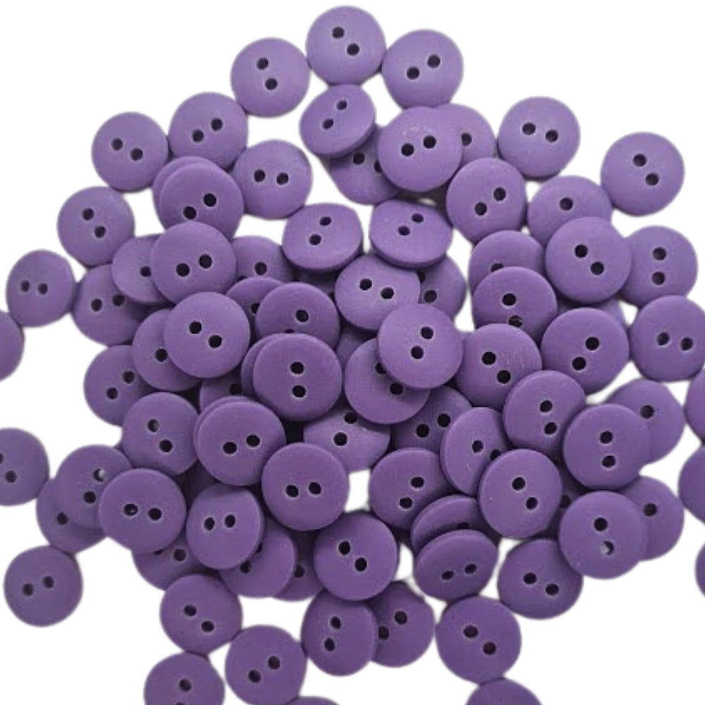 2 Hole Round Matt Button - 11mm - Purple [LB22.7]