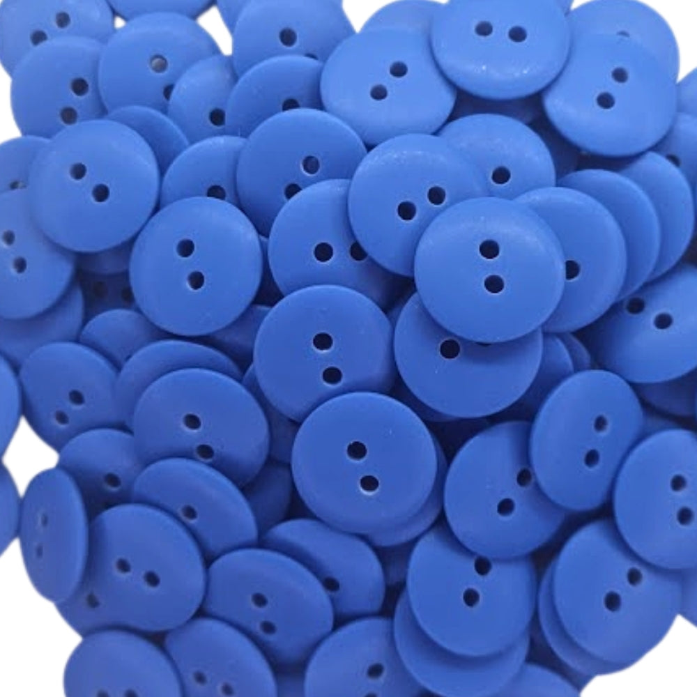 2 Hole Round Matt Button - 18mm - Royal [LD24.5]