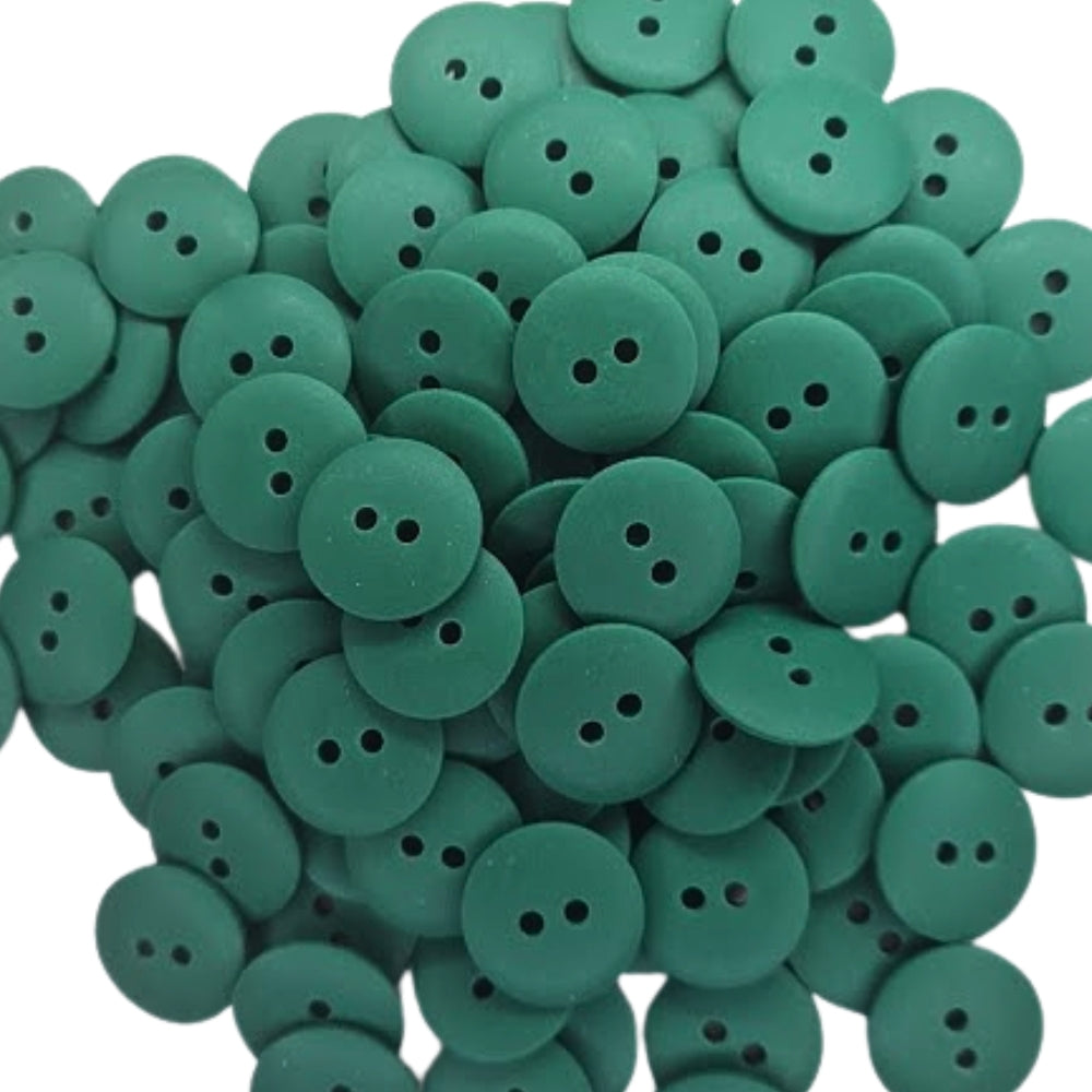 2 Hole Round Matt Button - 18mm - Green [LB13.5]