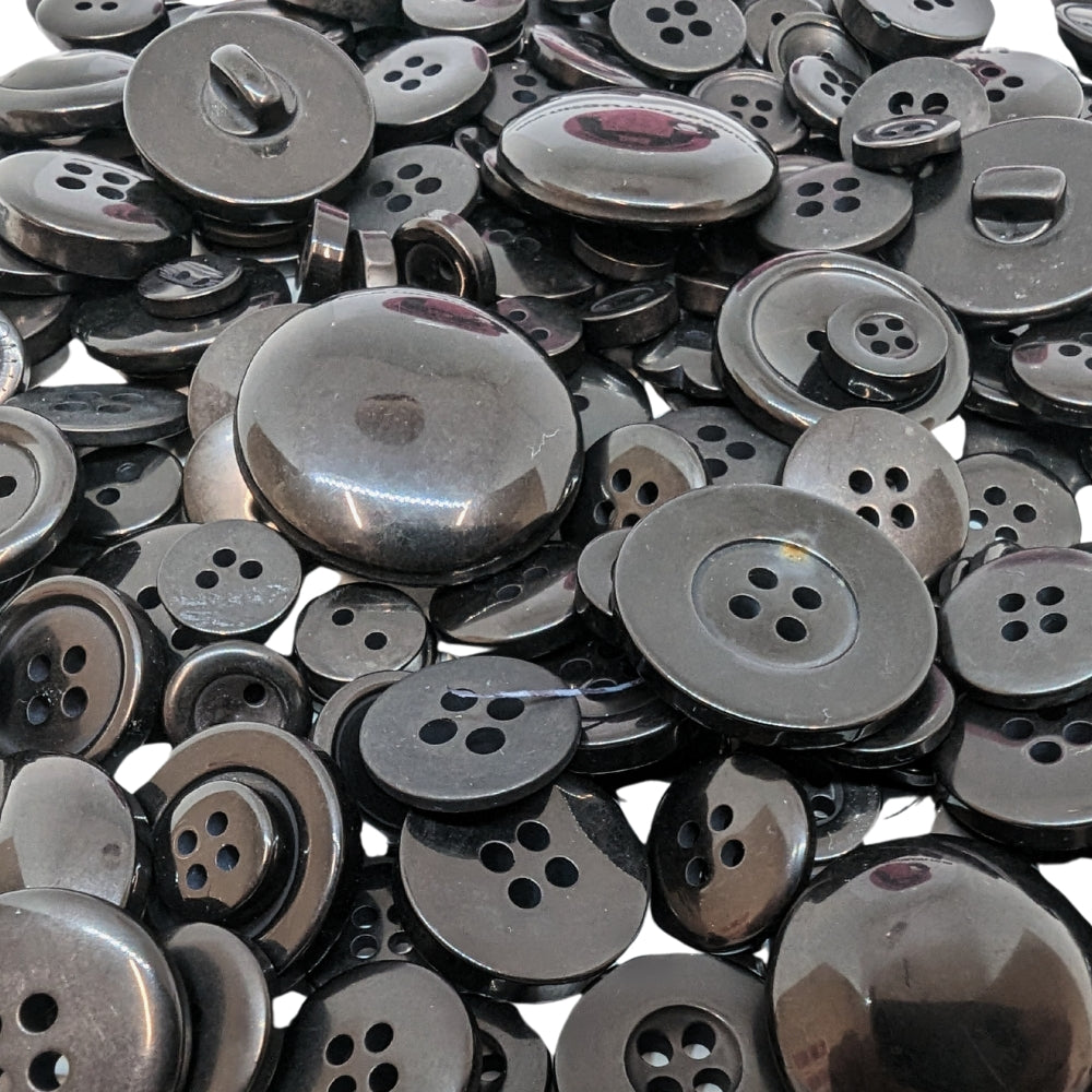 50g Mixed Selection Craft Buttons - Black