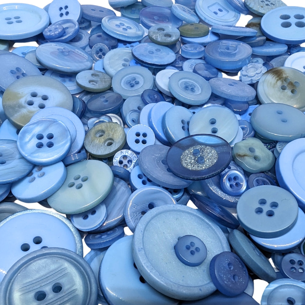 50g Mixed Selection Craft Buttons - Blue