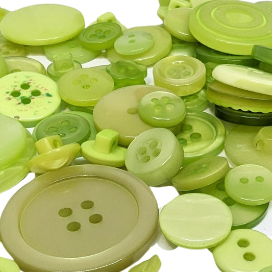 50g Mixed Selection Craft Buttons - Green