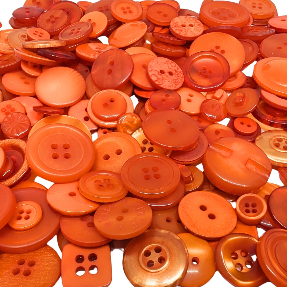 50g Mixed Selection Craft Buttons - Orange