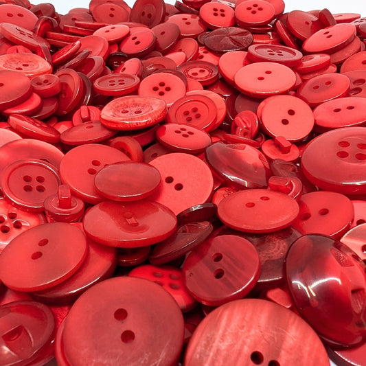 50g Mixed Selection Craft Buttons - Red