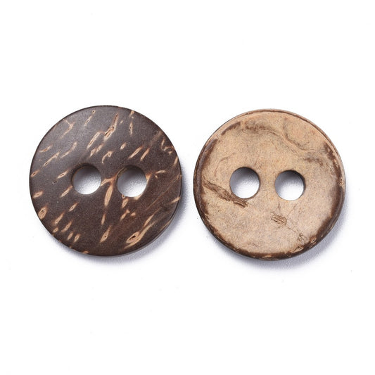 2 Hole Round Coconut Button with Large Holes - 25mm
