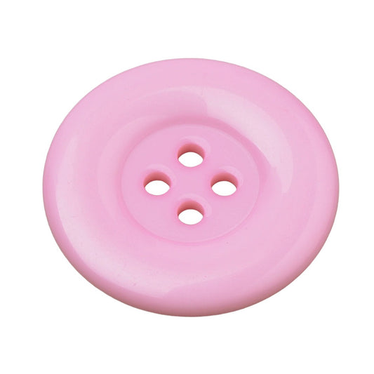 4 Hole Large Rim Plastic Button - 35mm - Pink [LD31.3]