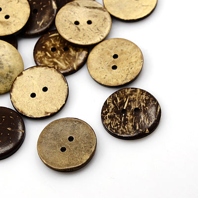 2 Hole Round Coconut Button - 25mm [XLB5.3]