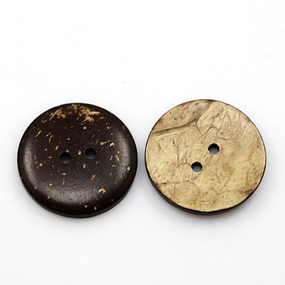 2 Hole Round Coconut Button - 30mm