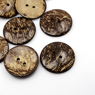 2 Hole Round Coconut Button - 44mm