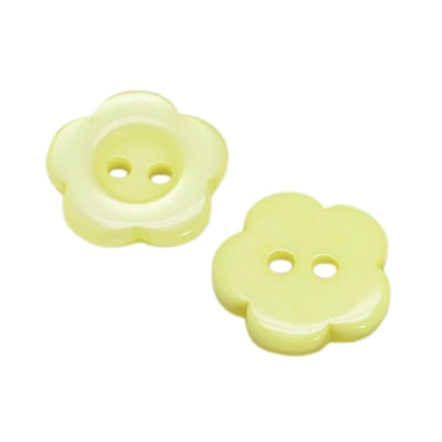2 Hole Resin Flower Button - 12mm - Yellow [LB3.2]