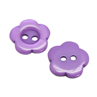 2 Hole Resin Flower Button - 12mm - Purple [LB7.2]
