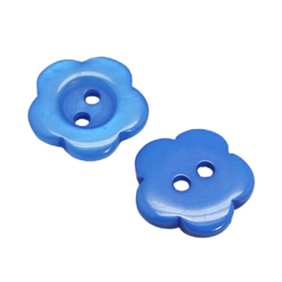 2 Hole Resin Flower Button - 12mm - Royal Blue [LB2.2]