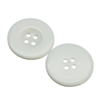 4 Hole Resin Large Rim Button - 25mm - White [LA34.2]