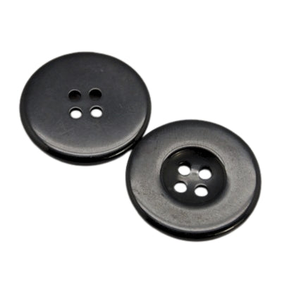 4 Hole Resin Large Rim Button - 25mm - Black [LA32.4]