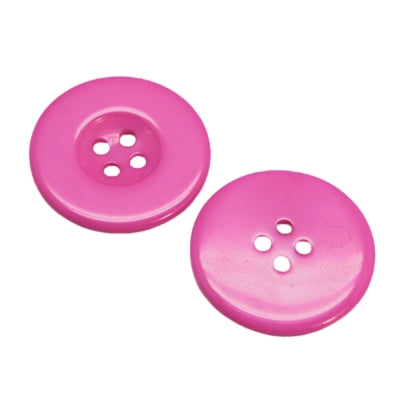 4 Hole Resin Large Rim Button - 25mm - Hot Pink [LA31.4]