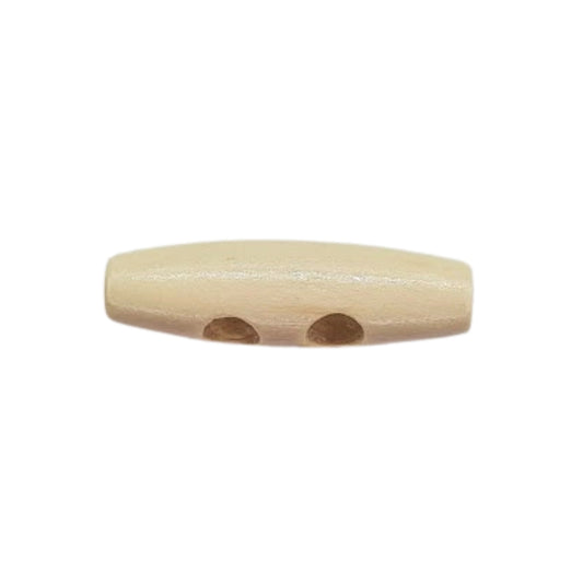 2 Hole Wooden Toggle Button - 40mm - Cream [XLA1.3]