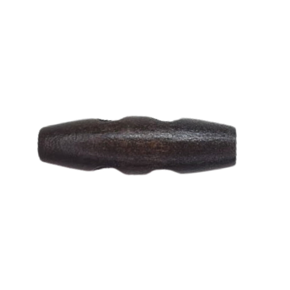 2 Hole Wooden Toggle Button - 40mm - Black/Brown [XLA3.5]