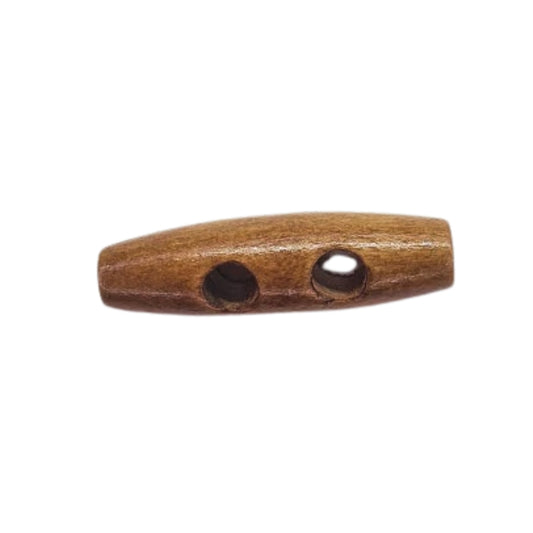2 Hole Wooden Toggle Button - 40mm - Brown [XLA1.5]
