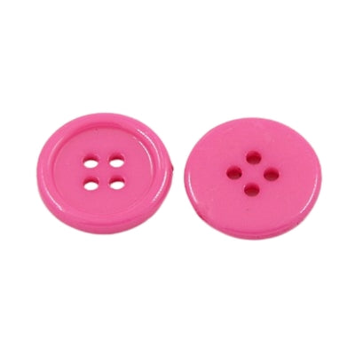 4 Hole Plastic Rimmed Button - 17mm - Hot Pink [LB2.1]