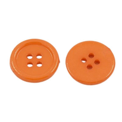 4 Hole Plastic Rimmed Button - 17mm - Orange [LB7.1]