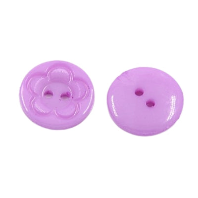 Plain 2 Hole Flower Design Plastic Button - 16mm - Orchid [LA29.6]