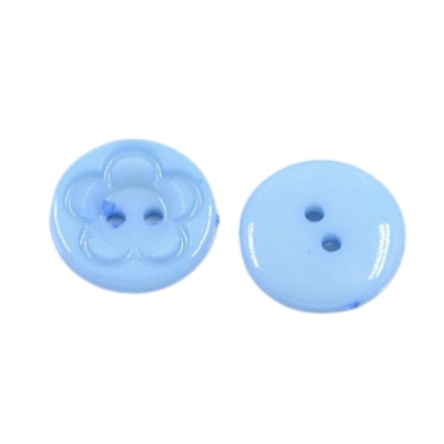 Plain 2 Hole Flower Design Plastic Button - 16mm - Cornflower [LA35.4]