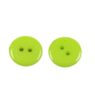 Plain 2 Hole Plastic Button - 15mm - Apple Green [LA4.1]