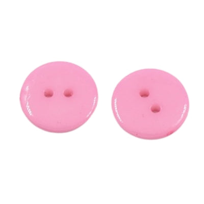 Plain 2 Hole Plastic Button - 15mm - Pink [LA3.1]