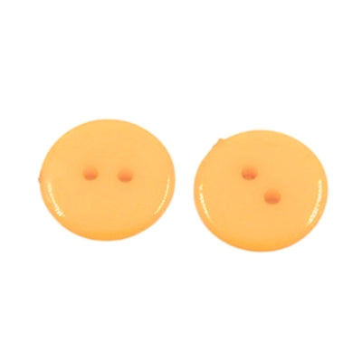 Plain 2 Hole Plastic Button - 15mm - Tangerine [LA1.3]