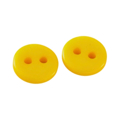 2 Hole Resin Plain Button - 11.5mm - Yellow [LA35.2]