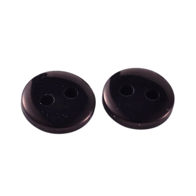 2 Hole Resin Plain Button - 11.5mm - Black [LA34.6]