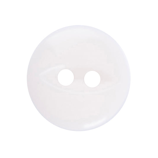 Polyester Fisheye Button - 11mm - White [LA26.3]