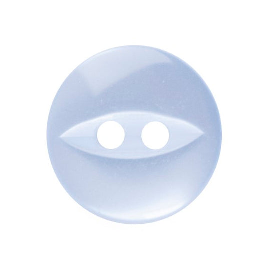 Polyester Fisheye Button - 11mm - Light Blue