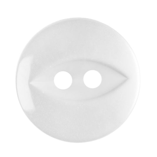 Polyester Fisheye Button - 14mm - Pearl White [LA26.1]