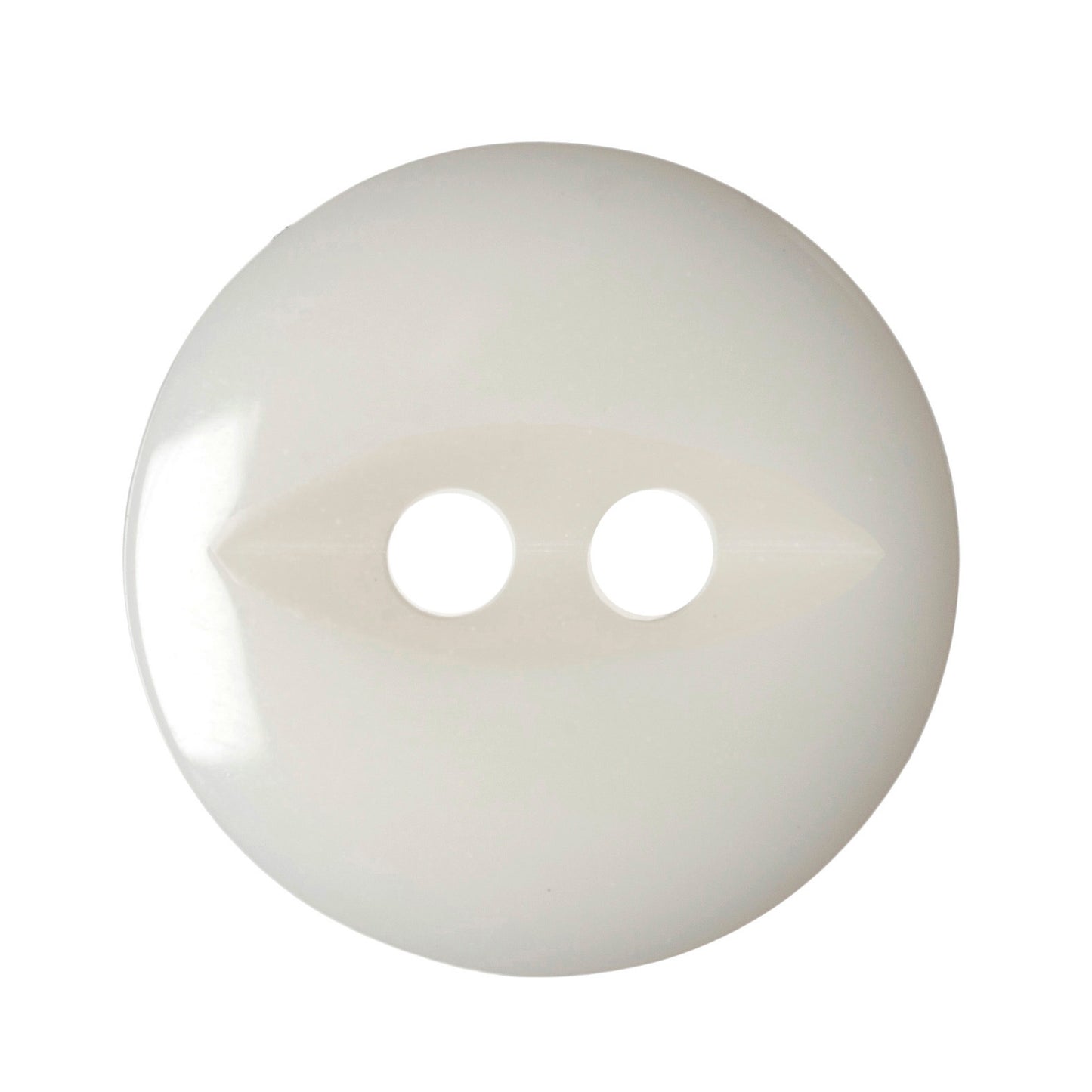 Polyester Fisheye Button - 14mm - White [LA28.3]