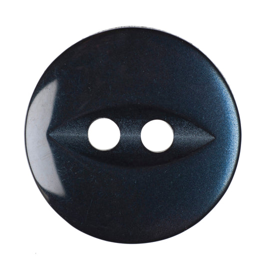 Polyester Fisheye Button - 14mm - Navy [LA14.6]