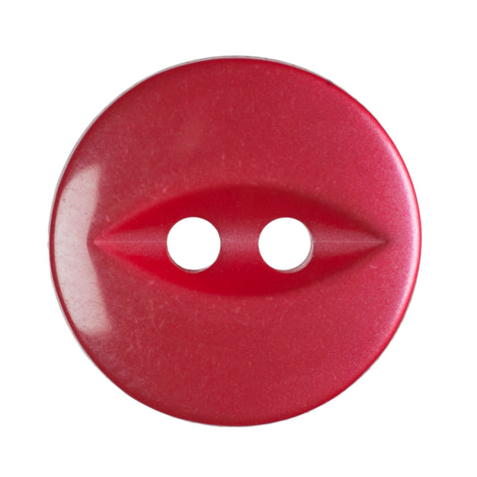 Polyester Fisheye Button - 14mm - Red [LB12.8]