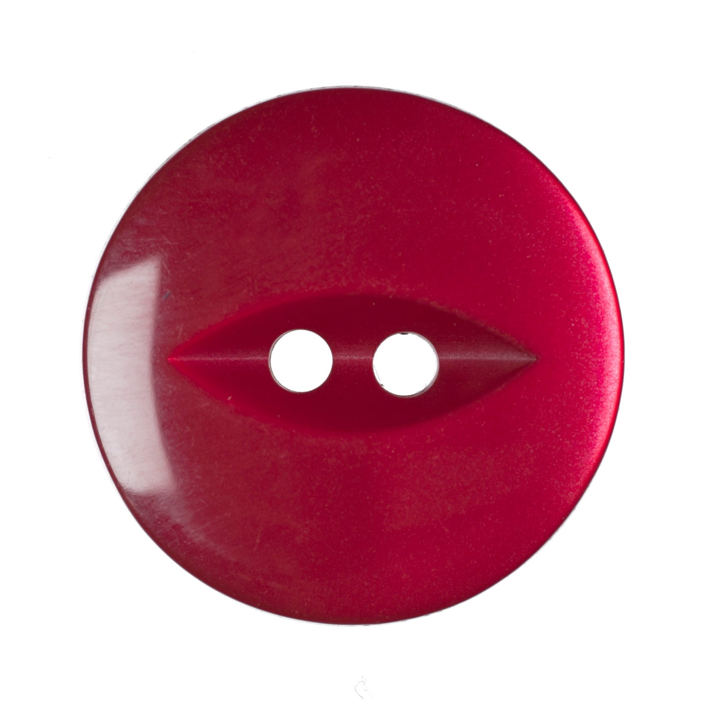 Polyester Fisheye Button - 16mm - Dark Pink/Red