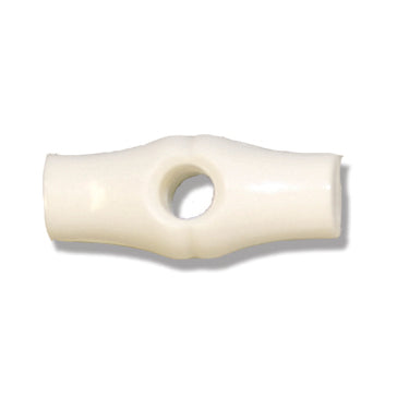 Nylon Bamboo Toggle Button - 25mm - White [LA15.2]