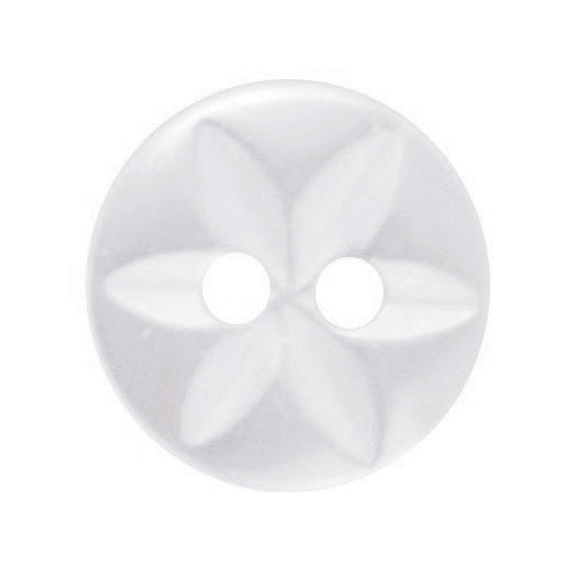 Polyester Star Button - 11mm - Pearl White [LA27.5]