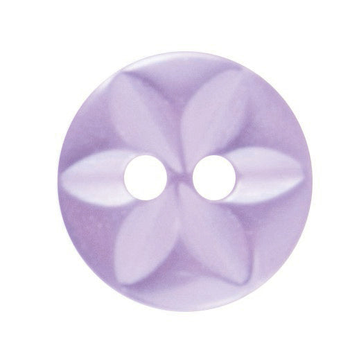 Polyester Star Button - 11mm - Lilac [LA15.5]