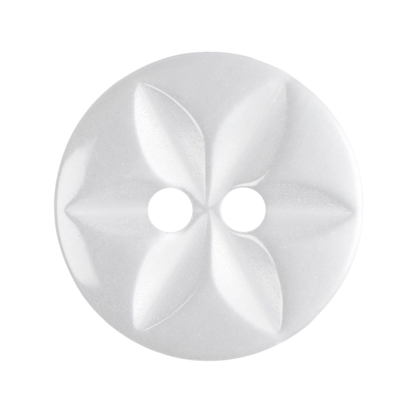Polyester Star Button - 14mm - Pearl White [LA23.4]