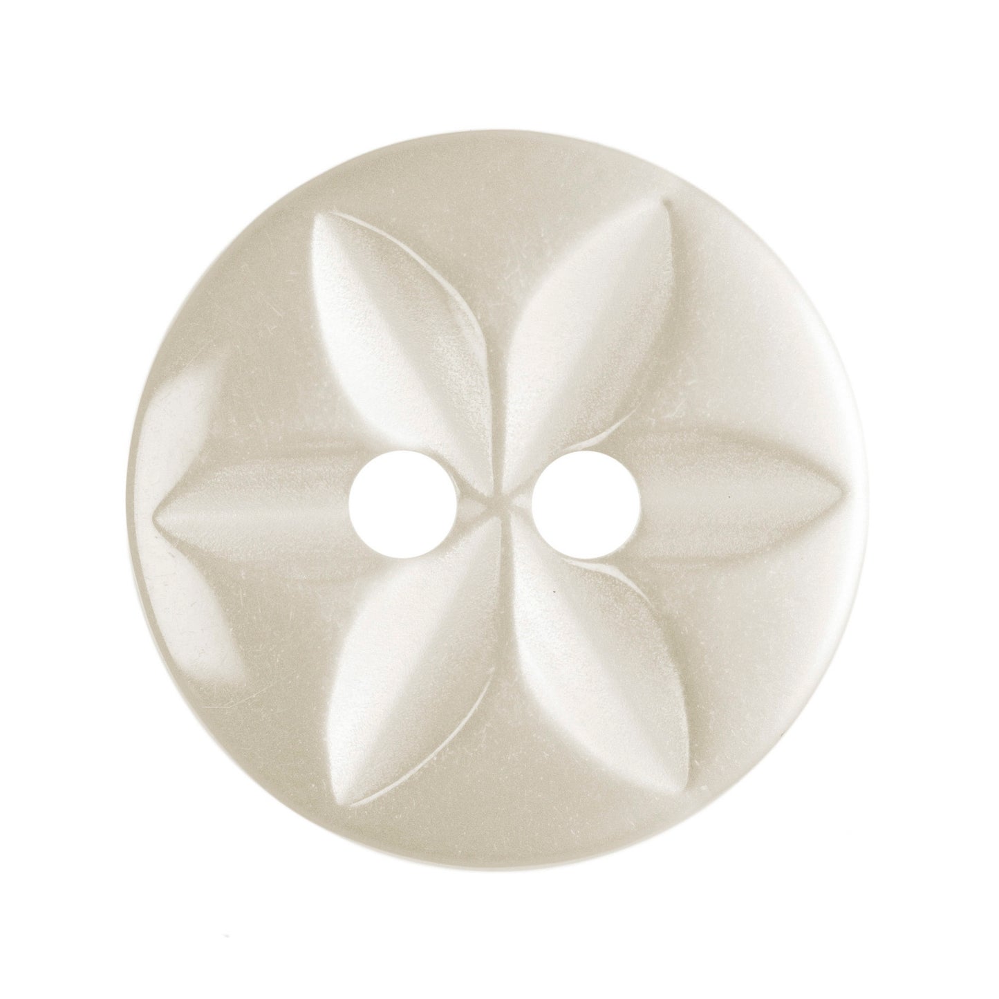 Polyester Star Button - 14mm - Cream [LA25.3]