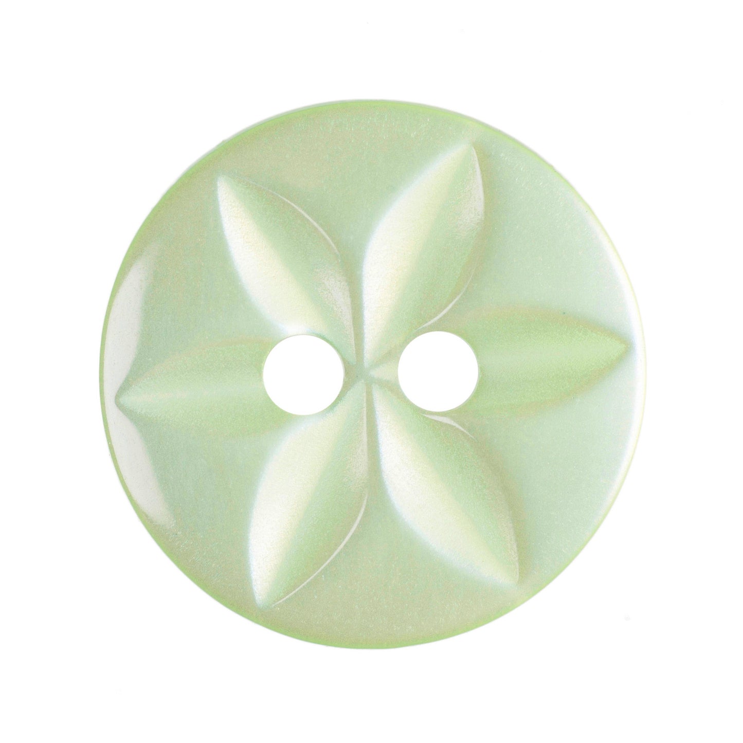 Polyester Star Button - 14mm - Pale Green [LA9.2]