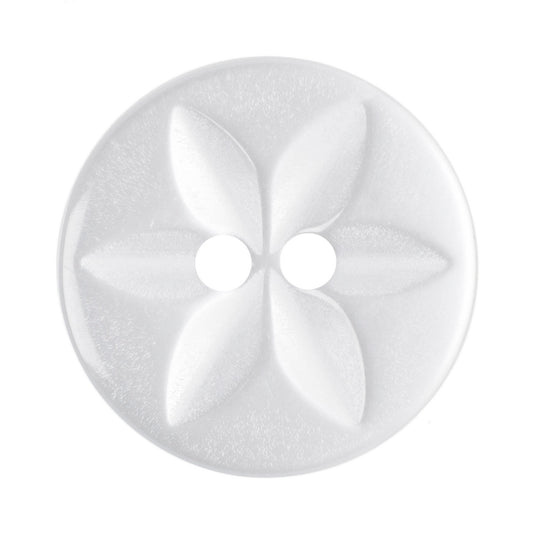 Polyester Star Button - 16mm - Pearl White [LA24.5]